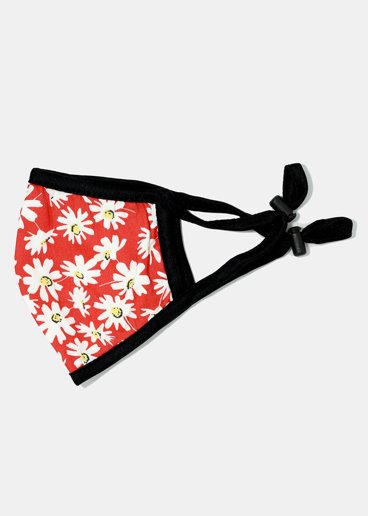 Flower Print Kid's Face Mask Red SALE - Shop Miss A