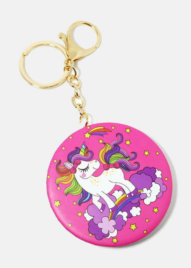 Unicorn Print Keychain Mirror Pink ACCESSORIES - Shop Miss A