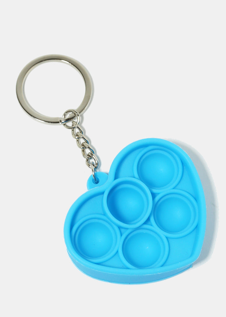 Heart Bubble Pop Keychain Fidget Blue ACCESSORIES - Shop Miss A