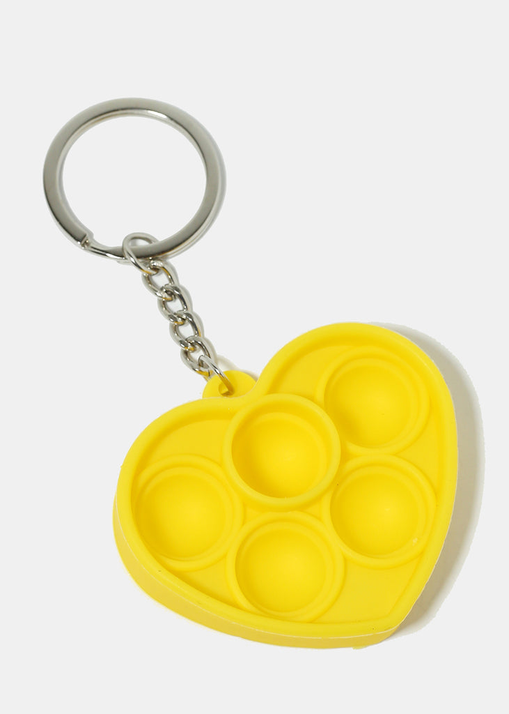 Heart Bubble Pop Keychain Fidget Yellow ACCESSORIES - Shop Miss A