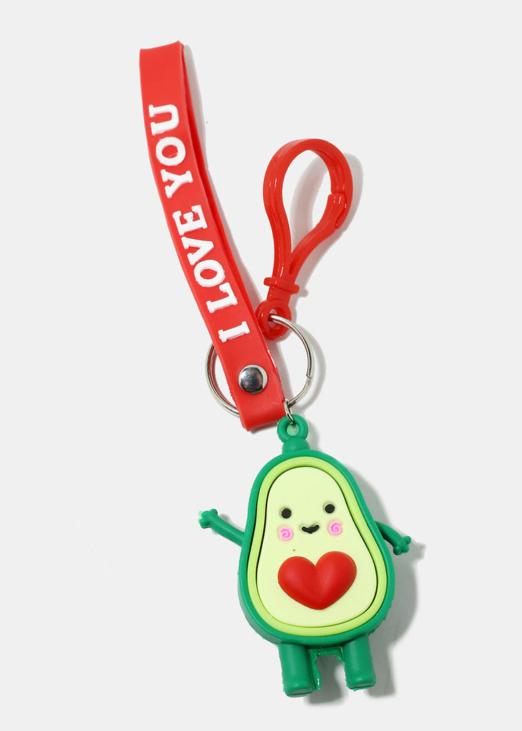 "I LOVE YOU" Wristband Avocado Keychain Red ACCESSORIES - Shop Miss A