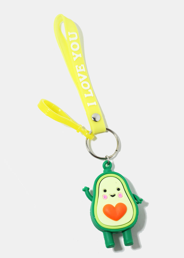 "I LOVE YOU" Wristband Avocado Keychain Yellow ACCESSORIES - Shop Miss A