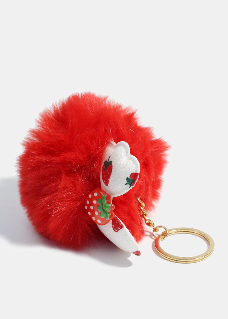 Pom Pom With Bow Keychain Red ACCESSORIES - Shop Miss A
