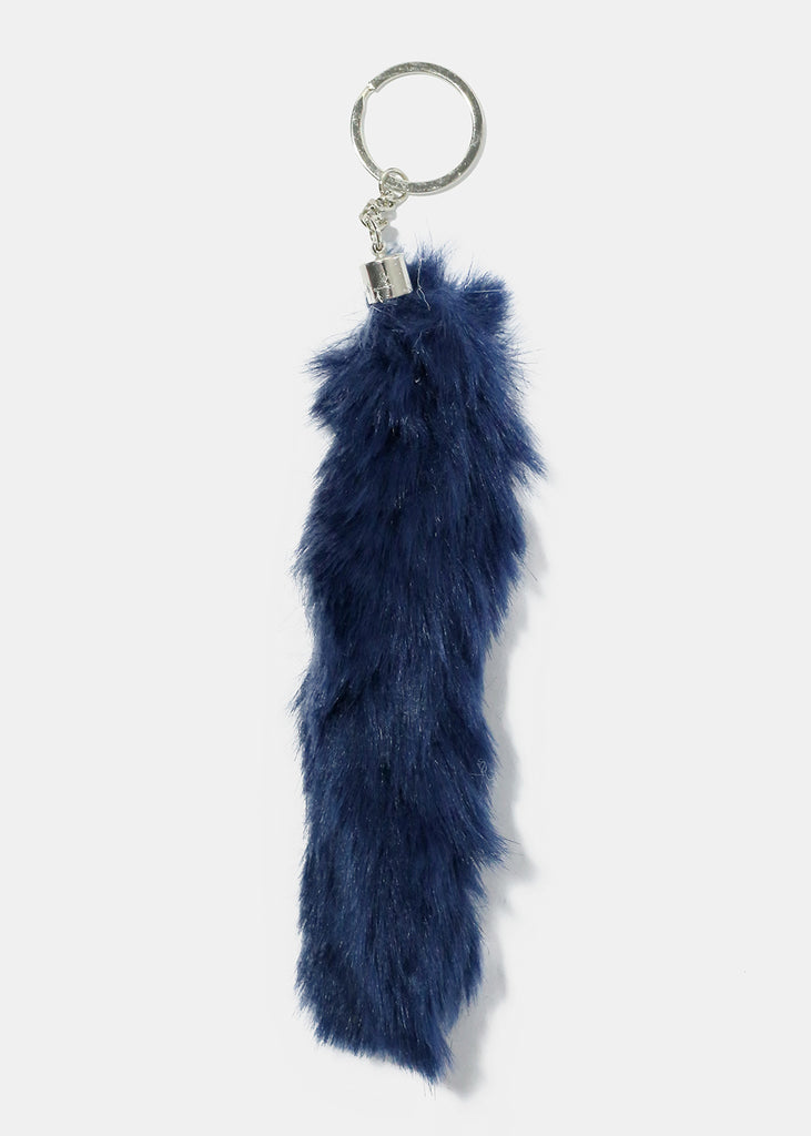 Long Fuzzy Keychain Blue ACCESSORIES - Shop Miss A