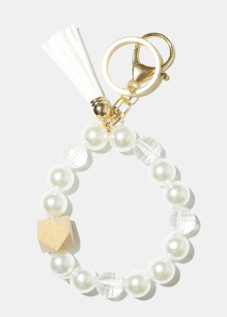 Pearl & Tassel Wrist Keychain White/gold ACCESSORIES - Shop Miss A