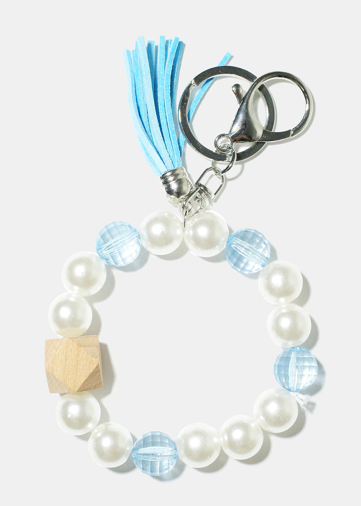 Pearl & Tassel Wrist Keychain Blue/silver ACCESSORIES - Shop Miss A