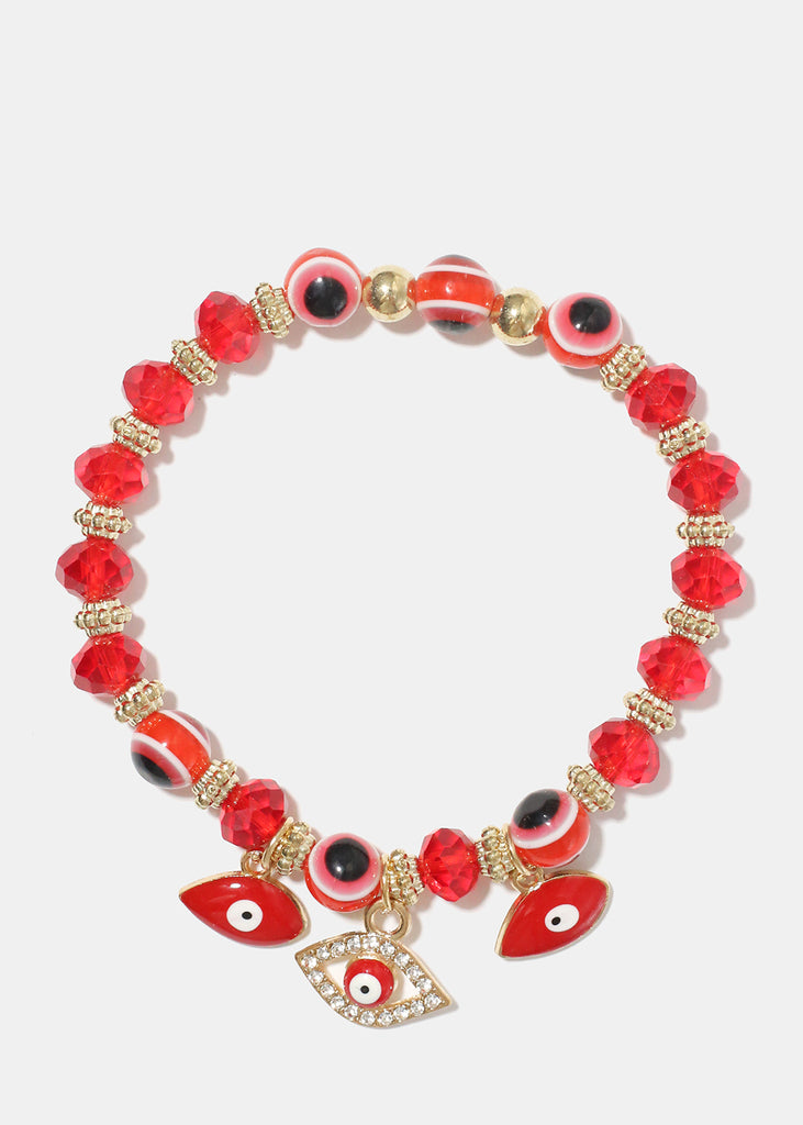 Evil Eye Bead Bracelet Red JEWELRY - Shop Miss A