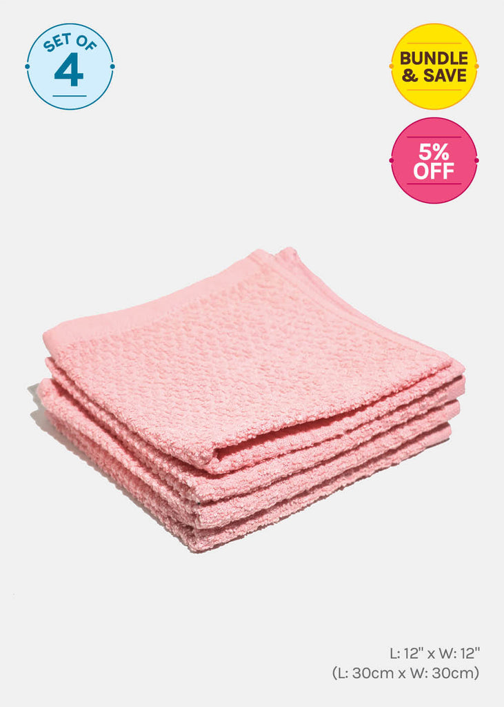 100% Cotton Washcloth Towel Pink (Value 4 Pack) LIFE - Shop Miss A