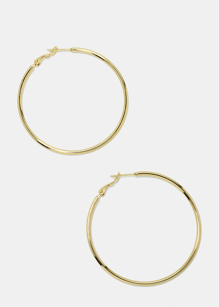 50-MM Metal Hoop Earrings Gold JEWELRY - Shop Miss A