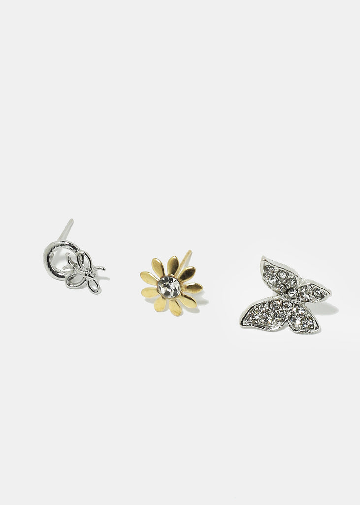 6-Pair Butterfly & Flower Stud Earrings  JEWELRY - Shop Miss A