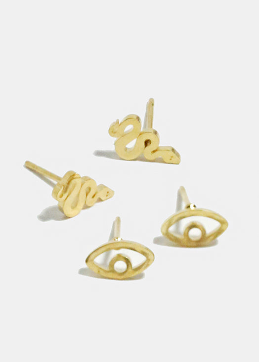 Eye and Snake Stud Earring Set  JEWELRY - Shop Miss A