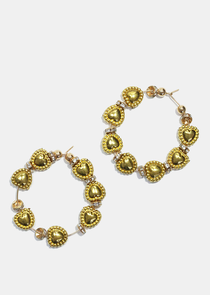 Heart Hoop Earrings Gold JEWELRY - Shop Miss A