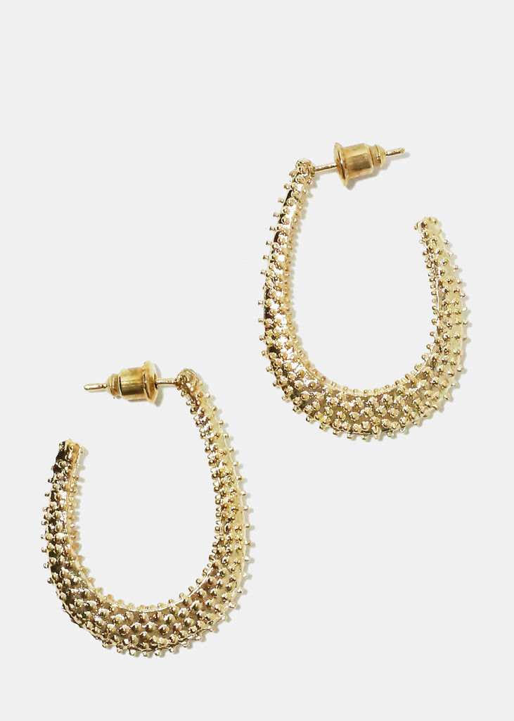 Textured Open Hoop Earrings Gold JEWELRY - Shop Miss A