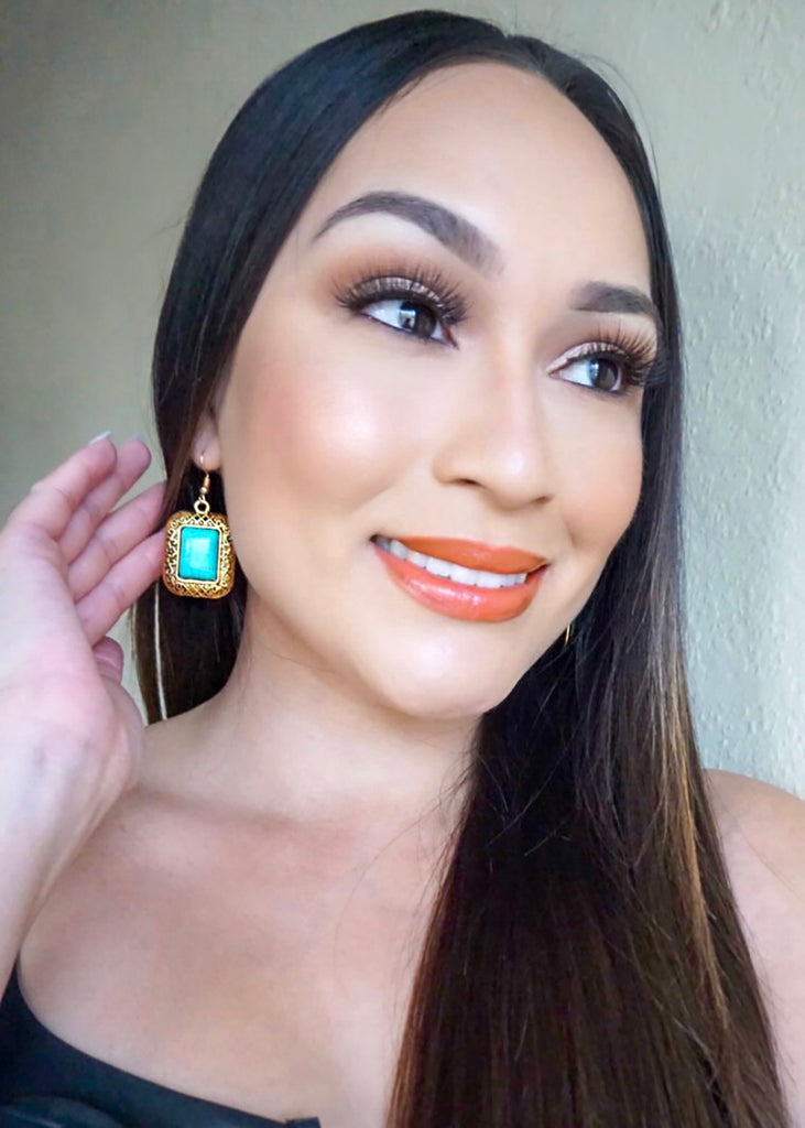 Turquoise Stone Earrings  JEWELRY - Shop Miss A