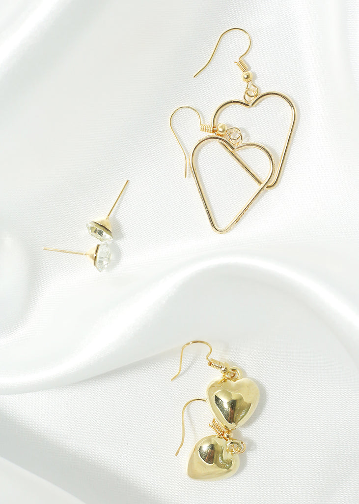6 Pair Stud & Dangle Heart Earrings  JEWELRY - Shop Miss A