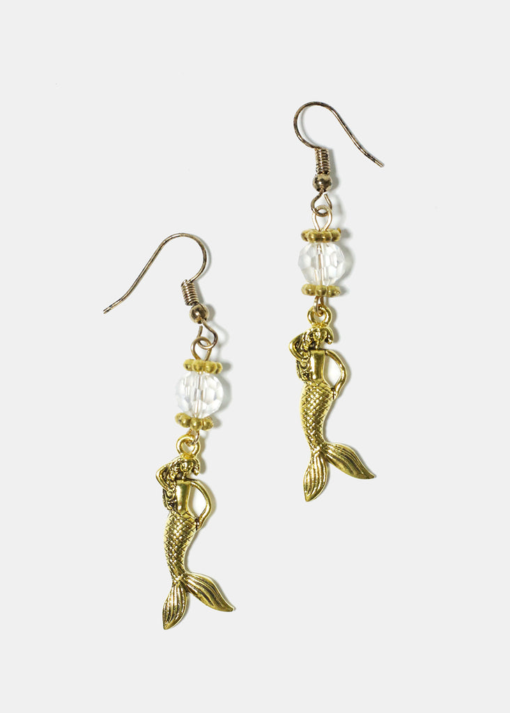 Mermaid Earrings Gold Clear JEWELRY - Shop Miss A
