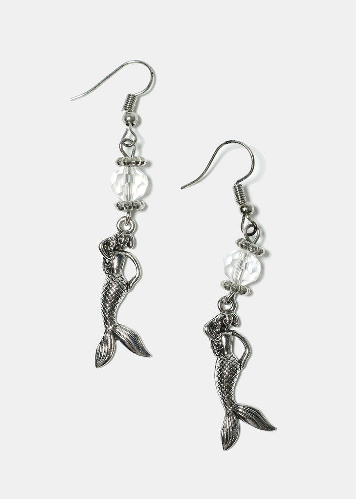 Mermaid Earrings Silver Clear JEWELRY - Shop Miss A