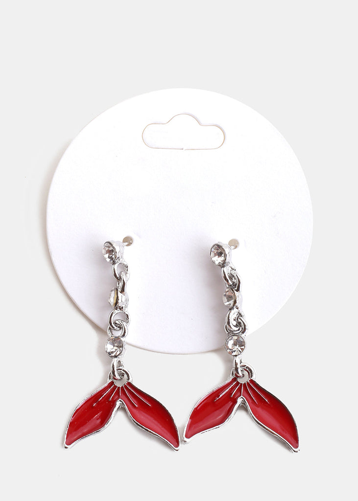 Mermaid Tail Earrings S. Red JEWELRY - Shop Miss A