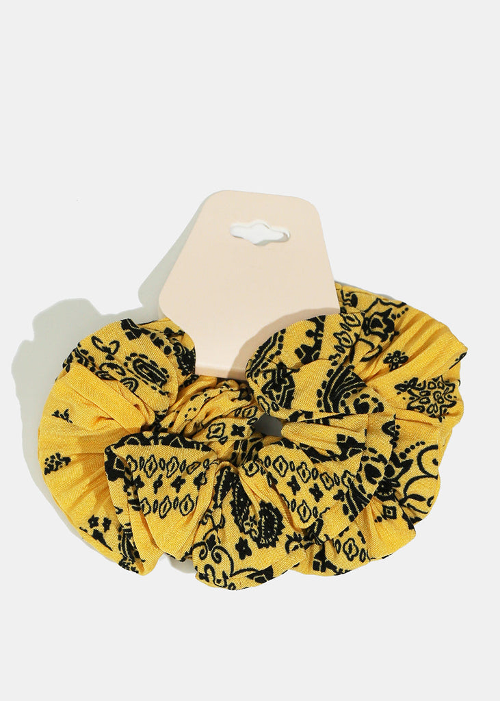 2-Piece Flower Print Scrunchies Yellow HAIR - Shop Miss A