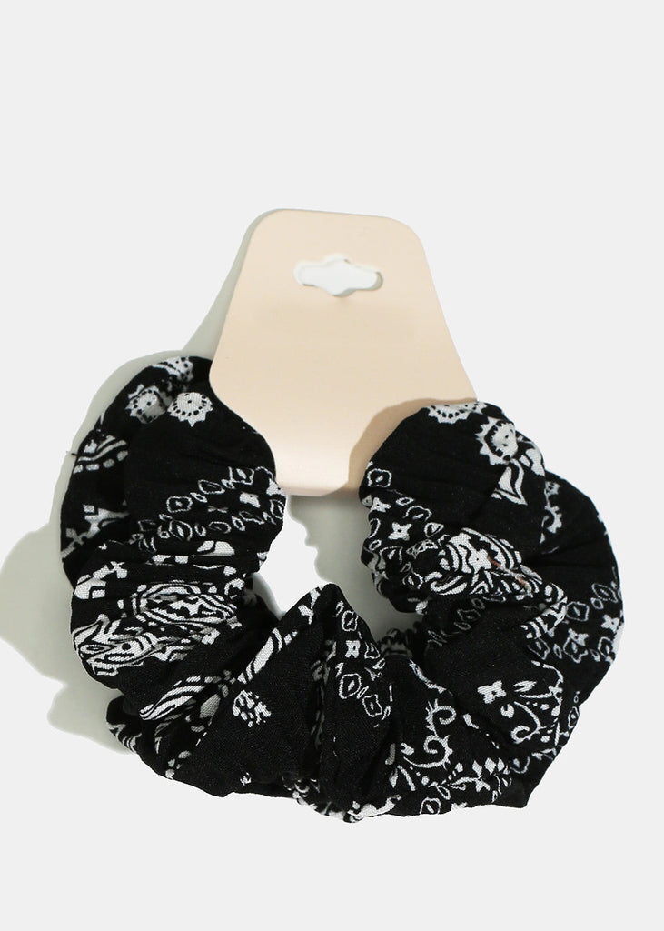 2-Piece Flower Print Scrunchies Black HAIR - Shop Miss A