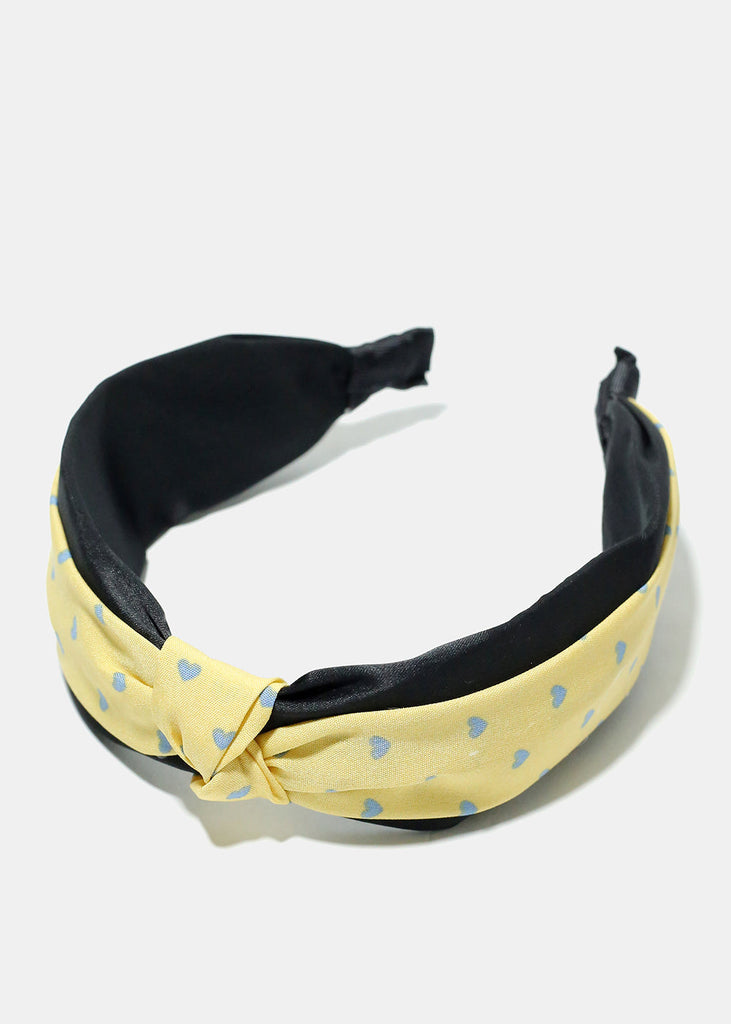 Heart Print Headband Yellow HAIR - Shop Miss A