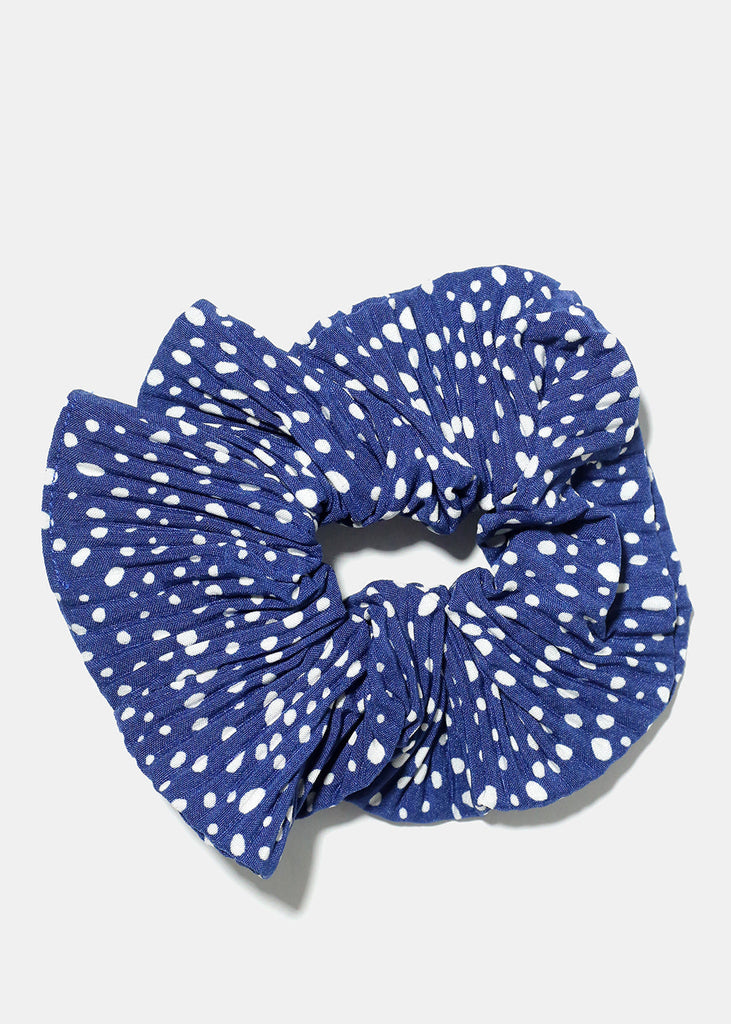 Polka Dot Ridged Scrunchie Blue HAIR - Shop Miss A