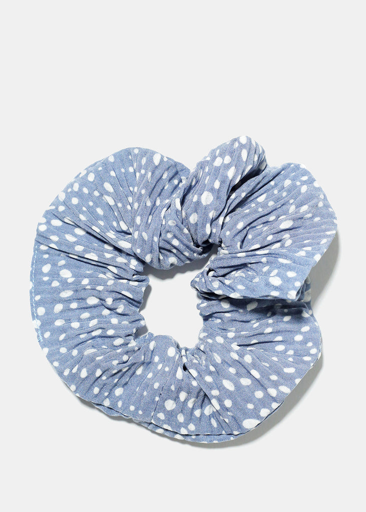 Polka Dot Ridged Scrunchie Light blue HAIR - Shop Miss A