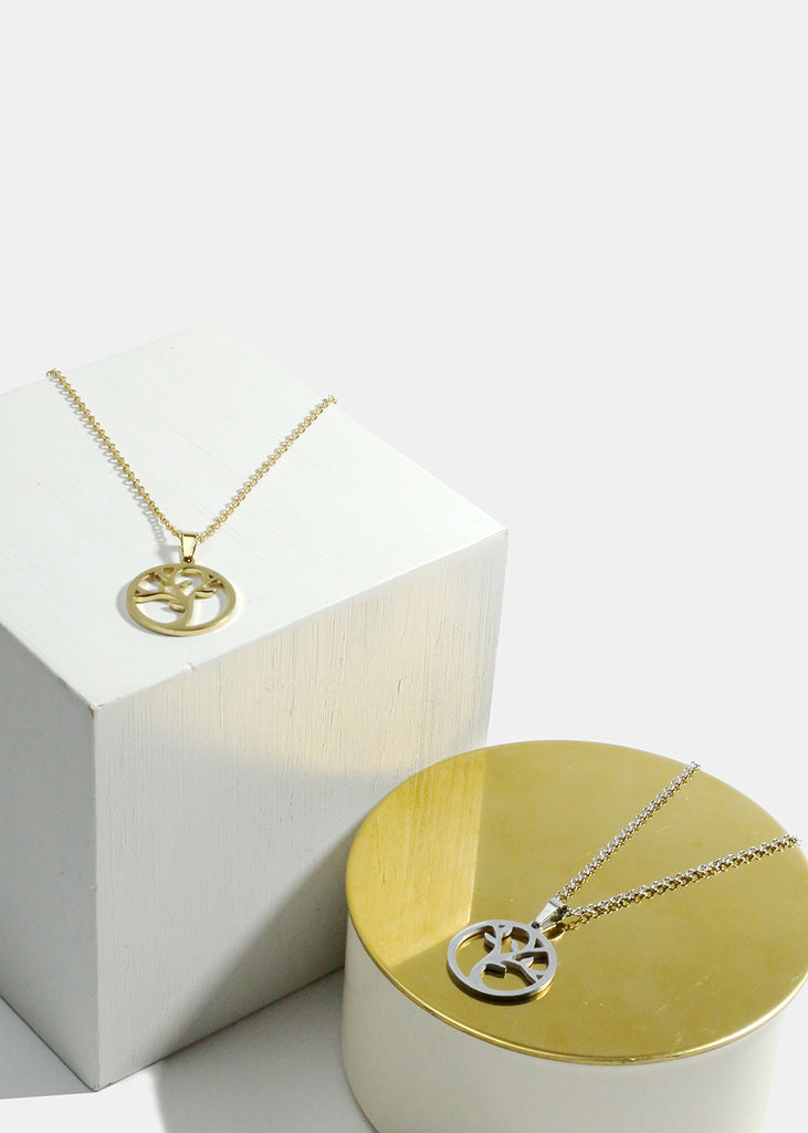 Tree in Circle Necklace  JEWELRY - Shop Miss A