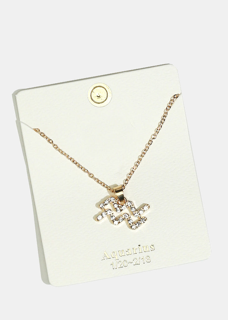 Sparkly Aquarius Necklace Gold JEWELRY - Shop Miss A