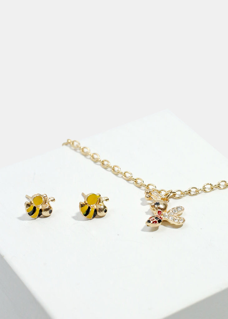 Sparkly Bee Necklace & Earrings Set  JEWELRY - Shop Miss A