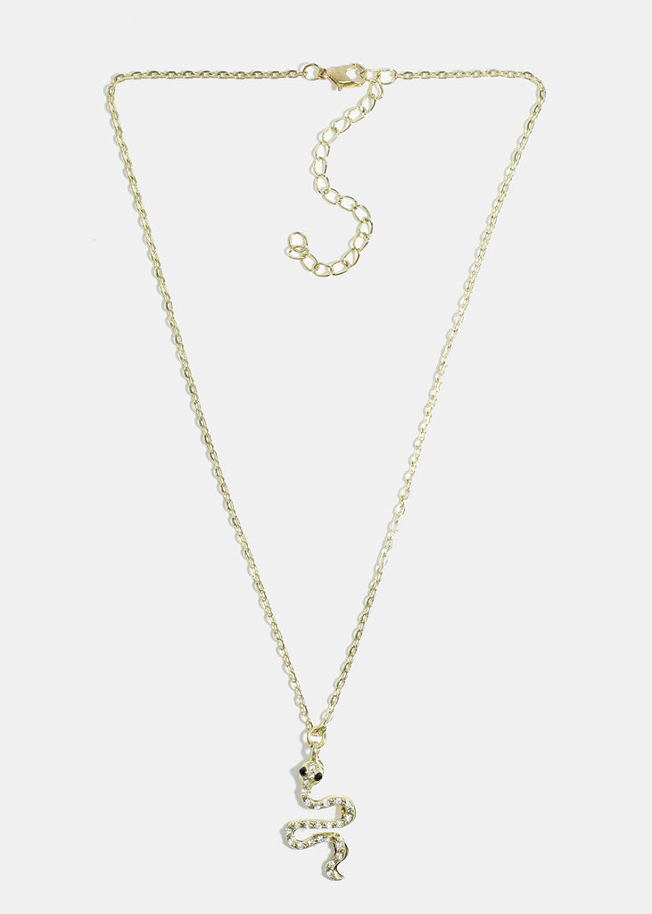 Snake Pendant Necklace Gold JEWELRY - Shop Miss A