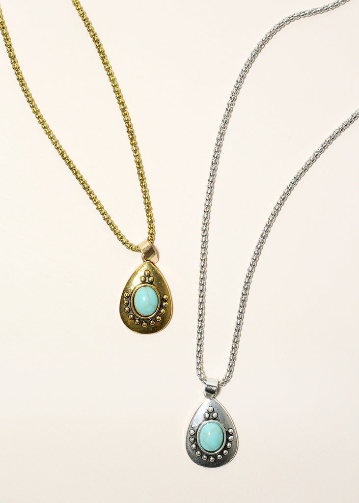 Teardrop Turquoise Necklace  JEWELRY - Shop Miss A