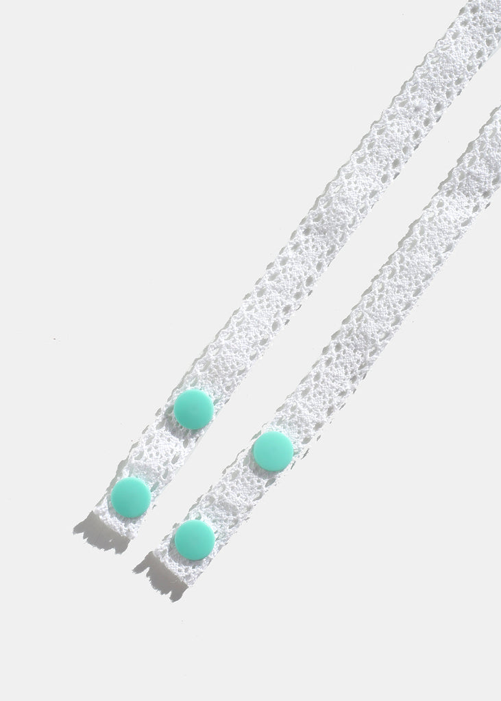 Official Key Items Lace Glasses Strap White with Mint SALE - Shop Miss A