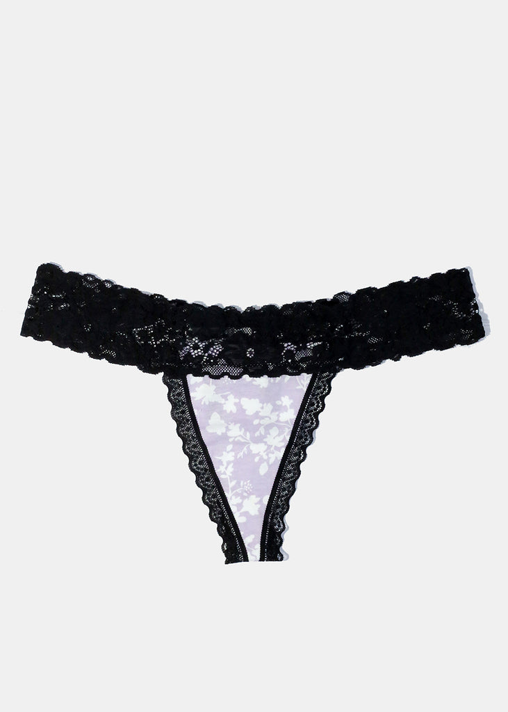 Floral Black Lace Thong  ACCESSORIES - Shop Miss A