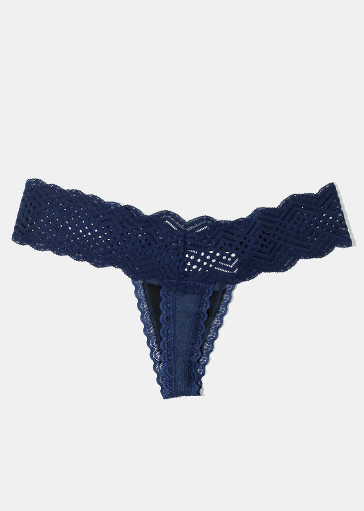Navy Lace Thong  ACCESSORIES - Shop Miss A