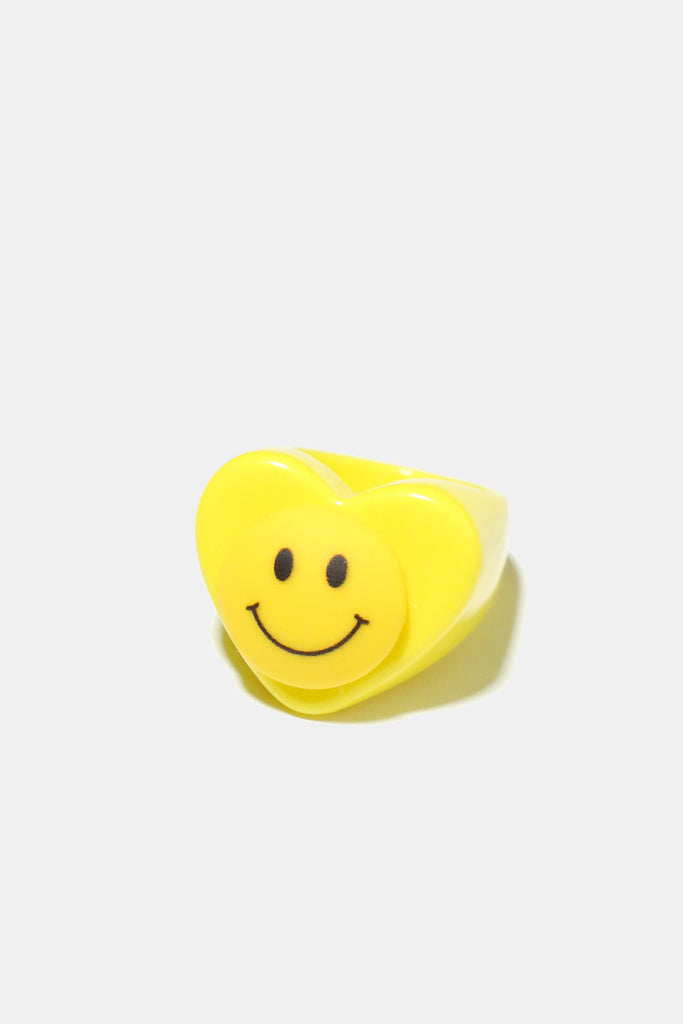 Smile Heart Ring Yellow JEWELRY - Shop Miss A