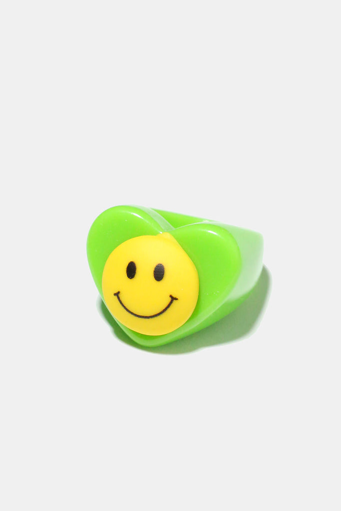 Smile Heart Ring Green JEWELRY - Shop Miss A
