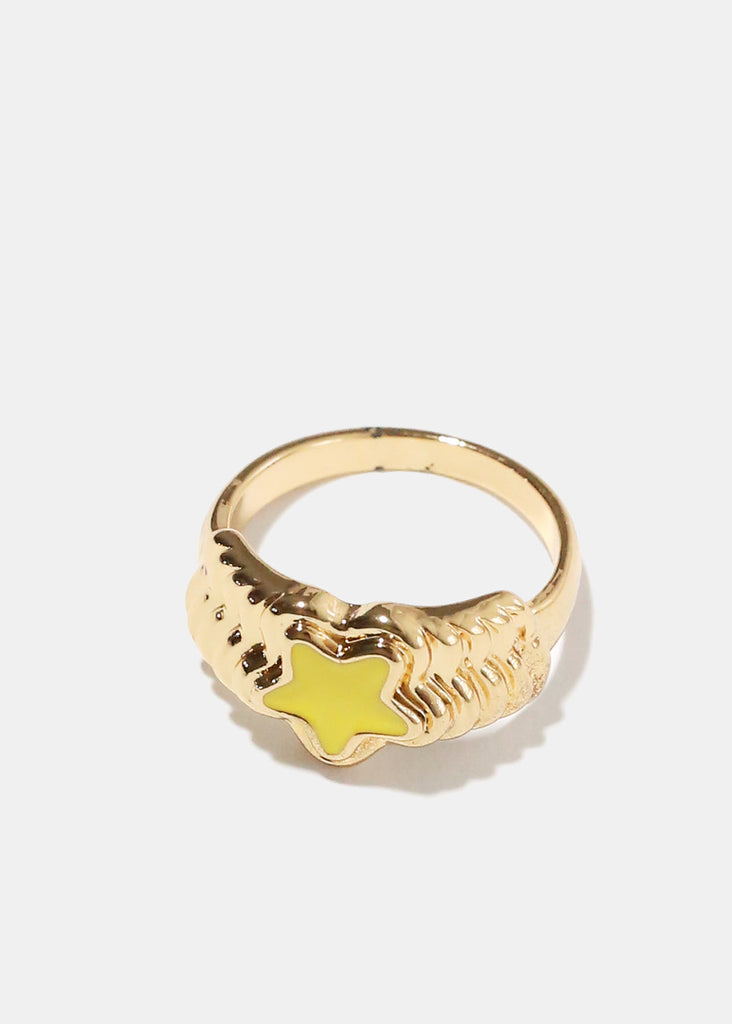 Star Enamel Ring Yellow JEWELRY - Shop Miss A
