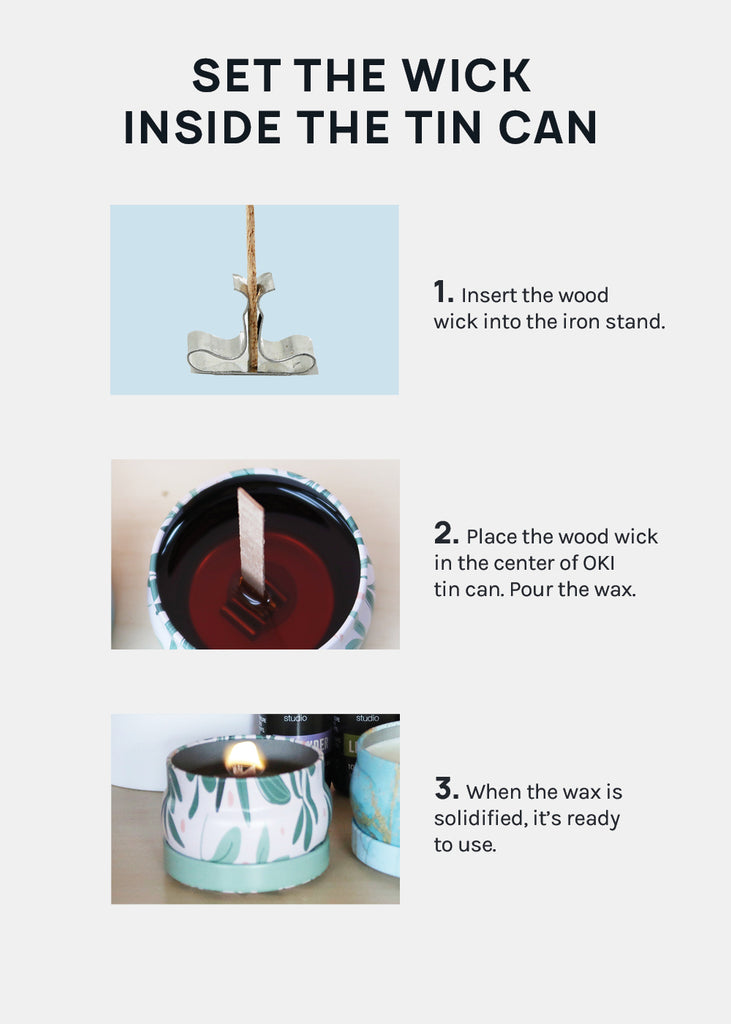 Candle Making Kit, with Wood Wicks and Iron Stands Rwanda
