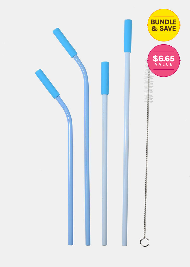 ReUse-able Straw Blue 4-Piece Set + Cleaner  LIFE - Shop Miss A