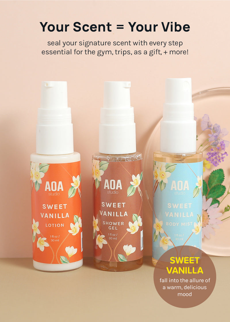 AOA Lotion, Shower Gel & Body Mist - Sweet Vanilla  COSMETICS - Shop Miss A