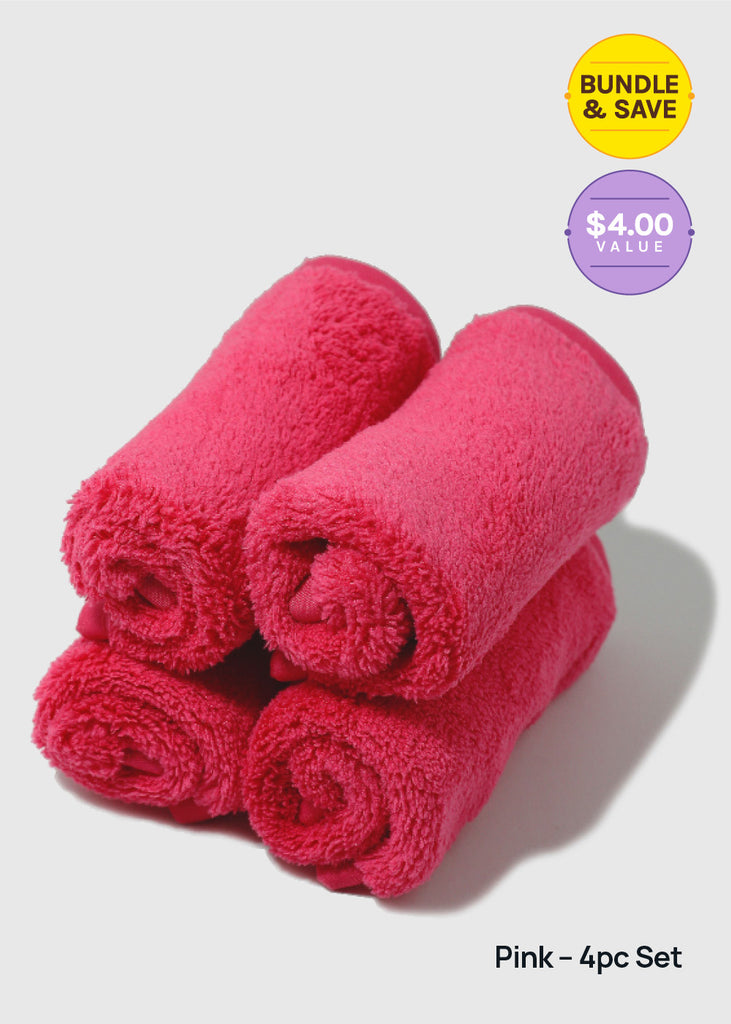 AOA Microfiber Washcloth Towel Pink – 4pc set (Save 5%) COSMETICS - Shop Miss A