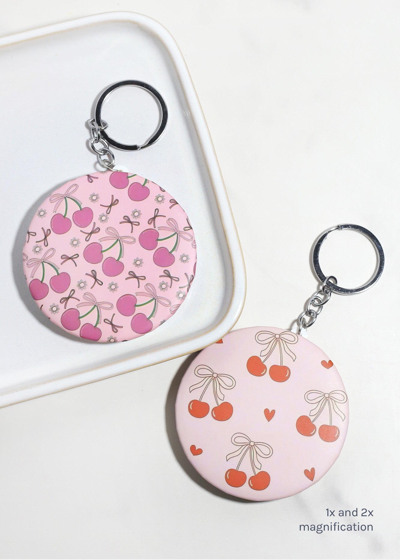AOA Double-Sided Compact Mirror – Cherry Keychain – Shop Miss A