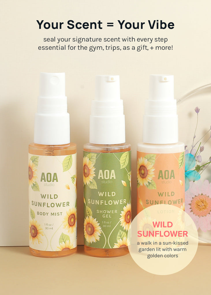 AOA Lotion, Shower Gel & Body Mist - Wild Sunflower  Skincare - Shop Miss A