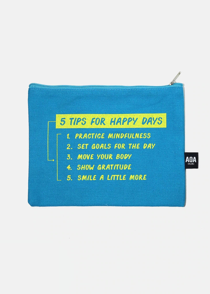 AOA Canvas Bag - 5 Tips for Happy Days  COSMETICS - Shop Miss A