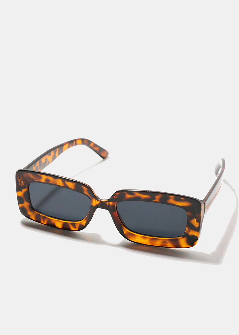 A+ Cheetah Print Rectangular Framed Retro Sunglasses  ACCESSORIES - Shop Miss A