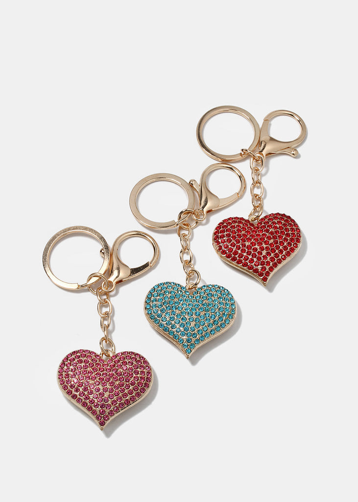 Rhinestone Heart Keychain  ACCESSORIES - Shop Miss A