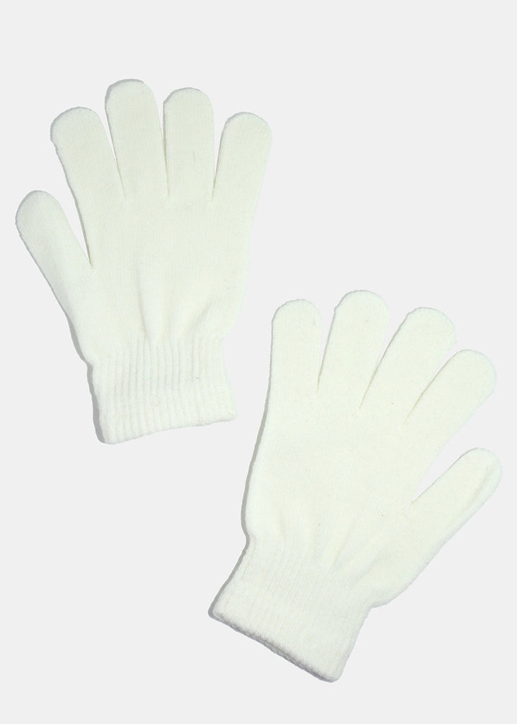 Solid Color Winter Gloves Cream ACCESSORIES - Shop Miss A