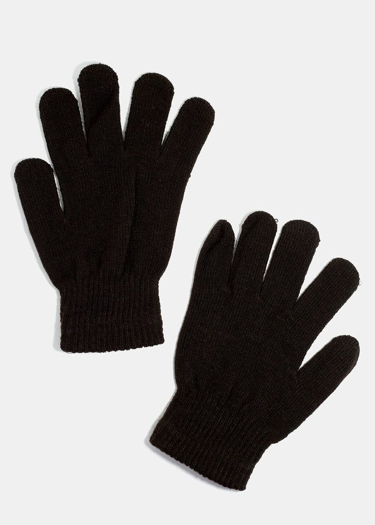 Solid Color Winter Gloves Brown ACCESSORIES - Shop Miss A