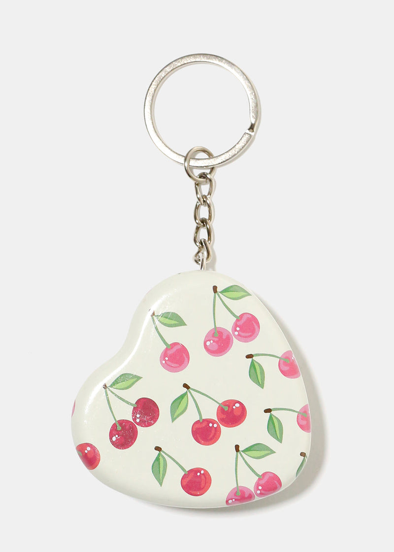 Fruit Print Tin Keychain Cherries ACCESSORIES - Shop Miss A